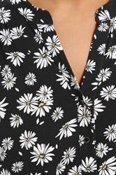 YOURS Plus Size Black Daisy Floral Sleeveless Blouse | Yours Clothing 4