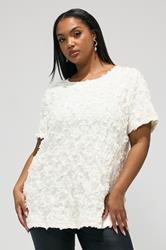 YOURS LONDON Plus Size White Textured Abstract Blouse | Yours Clothing 3