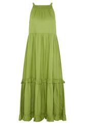 PixieGirl Petite Green Halter Neck Tiered Maxi Dress