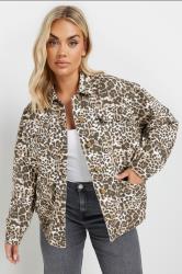 YOURS Plus Size Natural Brown Leopard Print Twill Jacket | Yours Clothing 3