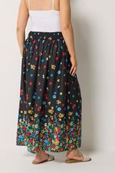 YOURS Plus Size Black Floral Ditsy Maxi Skirt | Yours Clothing 2