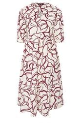 EVANS Curve Natural Brown Abstract Floral Cotton Dress
