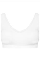 YOURSET 2 PACK Plus Size Black & White Lace Trim Seamless Bralette | Yours Clothing 12
