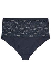 YOURS Curve Navy Blue Lace Full Brief