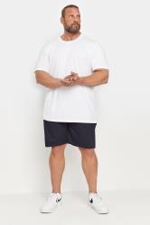 D555 Big & Tall Navy Blue Cotton Jogger Shorts | BadRhino 1
