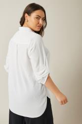 EVANS Plus Size White Tab Sleeve Shirt | Evans 4