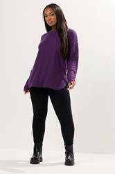 YOURS Plus Size Purple Soft Touch Jumper | Yours Clothing 1