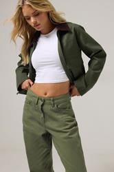 PixieGirl Petite Women's Green Non-Stretch Cotton Barrel Jeans | PixieGirl 2