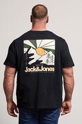 JACK & JONES Big & Tall Black Crew Neck Graphic T-Shirt 2