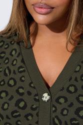 LIMITED COLLECTION Plus Size Khaki Green Leopard Print Cardigan | Yours Clothing  4