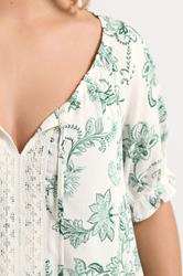 YOURS Plus Size Green Floral Crochet Top | Yours Clothing 4