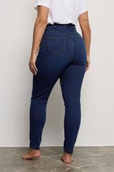 Plus Size Indigo Blue Pull On Bum Shaper LOLA Jeggings | Yours Clothing 2