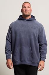 BadRhino Big & Tall Navy Blue Sun Bleached Hoodie | BadRhino 1