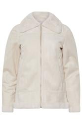 M&Co Ivory Faux Suede Aviator Jacket