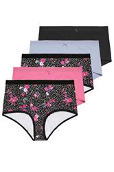 YOURSET Curve 5 PACK Black Butterfly Full Briefs