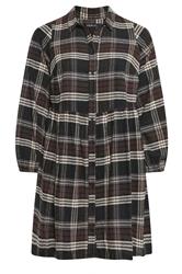 YOURS Curve Chocolate Brown Check Shirt Dress