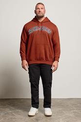 JACK & JONES Big & Tall Henna Red Varsity Hoodie | BadRhino 1