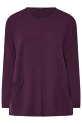 EVANS Curve Purple Soft Touch Front Seam Jumper
