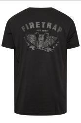 FIRETRAP Big & Tall Black 'Born To Ride' Print T-Shirt | BadRhino 5