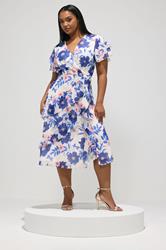 YOURS LONDON Plus Size White Floral Ruffle Maxi Dress | Yours Clothing 1