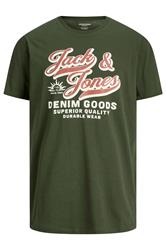 JACK & JONES Big & Tall Green Logo Chest Print T-Shirt