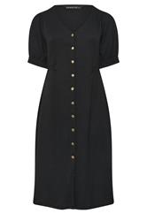 EVANS Curve Black Button Through Midi Dress | Evans 5