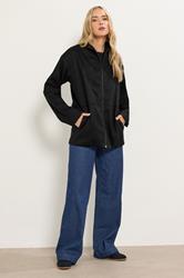 LTS Tall Black Funnel Neck Cosy Jacket | Long Tall Sally 1