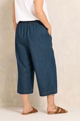 EVANS Plus Size Indigo Cotton Denim Crop Trouser | Evans 2