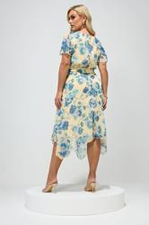 YOURS LONDON Plus Size Yellow Floral Ruffle Hem Dress | Yours Clothing 2