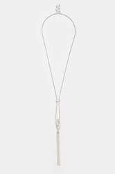 Silver Tone Diamante Link Long Necklace | Yours Clothing 3