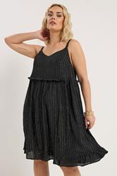 YOURS Plus Size Black Crinkle Mini Beach Dress | Yours Clothing 3