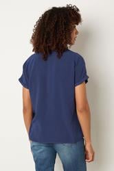 M&Co Navy Blue Button Front Blouse | M&Co 2