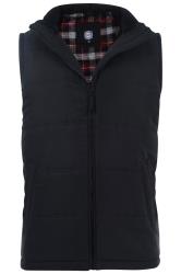 KAM Big & Tall Black Quilted Padded Gilet