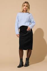 M&Co Petite Black Cord Midi Skirt | M&Co 1