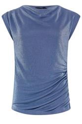 STAR Blue Shimmer Draped Top