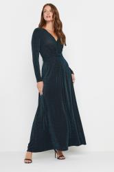 M&Co Black & Teal Knot Front Metallic Maxi Dress | M&Co 3