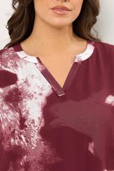 EVANS Curve Red Smudge Print Double Layer Blouse | Evans  4