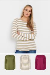 LTS Tall 3 PACK Pink & Green Long Sleeve T-Shirts | Long Tall Sally 1