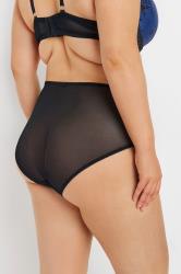 YOURS Plus Size Black & Blue Lace Detail Briefs | Yours Clothing  2