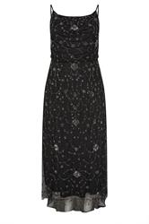 LUXE Curve Black Floral Hand Embellished Maxi Dress