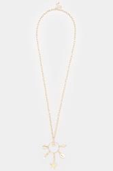 Gold Tone Shell & Starfish Pendant Long Necklace | Yours Clothing 3