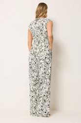LTS Tall White Abstract Floral Print Jumpsuit | Long Tall Sally 4
