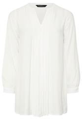 EVANS Plus Size Ivory Pleat Front Blouse | Evans 7
