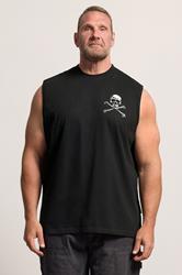 BadRhino Big & Tall Black Skull & Crossbones Graphic Muscle Vest | BadRhino 3