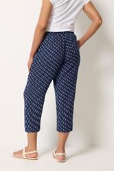 M&Co Navy Blue Dobby Cropped Trousers | M&Co 2
