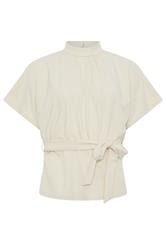 STAR Natural Brown High Neck Belted Top