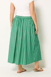 YOURS Plus Size Green Stripe Midi Skirt | Yours Clothing 4