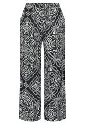 YOURS Plus Size Black Bandana Print Textured Wide Leg Trousers | Yours Clothing 5