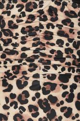 YOURS Plus Size Black Leopard Print Contrast Strap Ruched Swimsuit | Yours Clothing 8