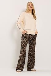 LTS Tall Women's Brown & Black Leopard Print Wide Leg Trousers | Long Tall Sally 3